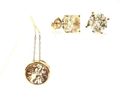 Lot 10 - GEM SET PENDANT AND EARRINGS