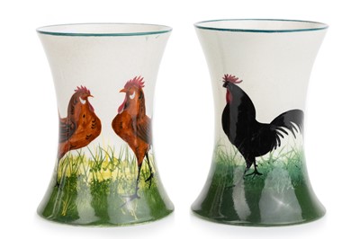 Lot 1575 - WEMYSS, TWO BEAKER VASES