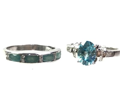 Lot 33 - TWO GEM SET DRESS RINGS