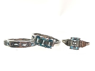 Lot 39 - TWO AQUAMARINE RINGS