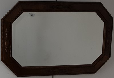 Lot 816 - OAK OCTAGONAL WALL MIRROR