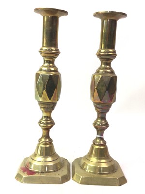 Lot 822 - PAIR OF BRASS CANDLESTICKS