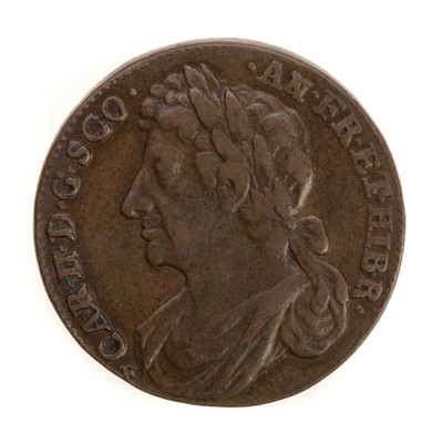 Lot 42 - SCOTLAND CHARLES II (1649-1685) BAWBEE OR SIXPENCE