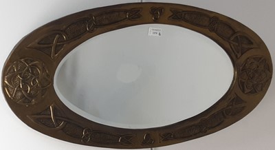 Lot 1579 - ARTS & CRAFTS BRASS WALL MIRROR