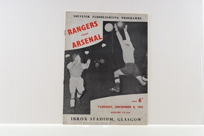 Lot 1759 - RANGERS F.C. VS. ARSENAL F.C., PROGRAMME