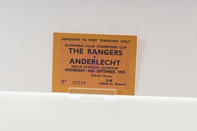 Lot 1760 - RANGERS F.C. VS. R.S.C. ANDERLECHT, EUROPEAN CUP TICKET