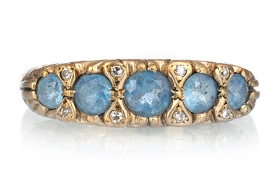 Lot 486 - TOPAZ AND DIAMOND BOAT RING