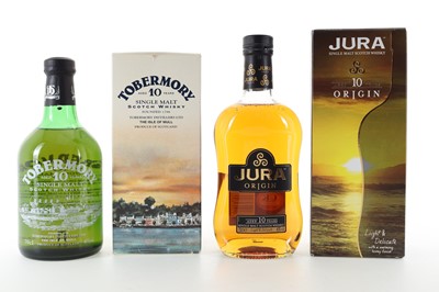 Lot 104 - TOBERMORY 10 YEAR OLD AND JURA 10 YEAR OLD ORIGIN