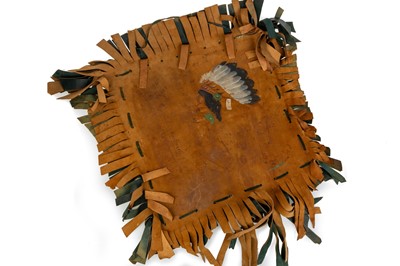 Lot 1768 - JAMES KERR (TRAINER) OF RANGERS F.C., PRESENTATION HAND PAINTED BUFFALO HIDE WALL HANGING