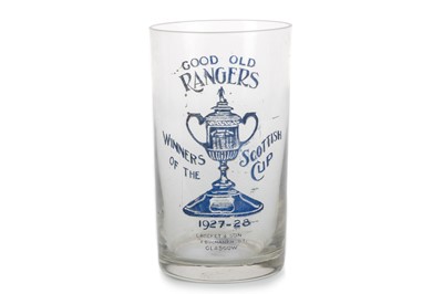 Lot 1773 - RANGERS F.C., SCOTTISH CUP WINNERS COMMEMORATIVE GLASS TUMBLER