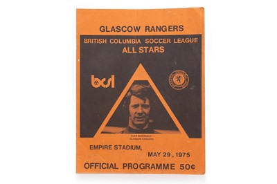 Lot 1798 - BRITISH COLUMBIA SOCCER LEAGUE ALL STARS VS. RANGERS F.C., PROGRAMME