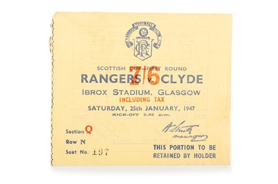 Lot 1811 - RANGERS F.C. VS. CLYDE F.C., SCOTTISH CUP FIRST ROUND TICKET