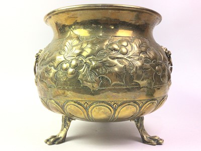 Lot 75 - ARTS & CRAFTS STYLE BRASS PLANTER