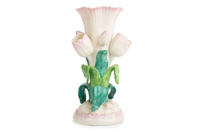 Lot 1592 - BELLEEK, SECOND PERIOD PORCELAIN TRUMPET VASE