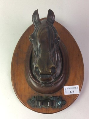 Lot 136 - HORSE HEAD GONG HOLDER