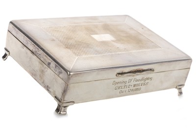 Lot 1847 - CELTIC F.C. VS. WOLVERHAMPTON WANDERERS F.C., OPENING OF THE FLOODLIGHTS CIGARETTE CASKET