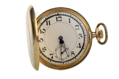 Lot 1857 - WILLIE HUGHES OF CELTIC F.C., GOLD PLATED HUNTER POCKET WATCH