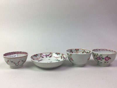 Lot 64 - GROUP OF ENGLISH PORCELAIN TEA BOWLS AND A SAUCER