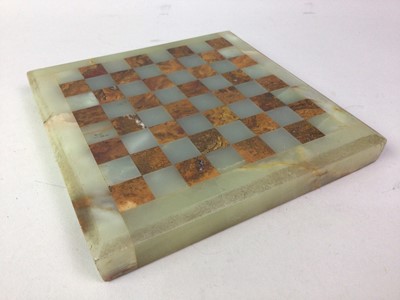 Lot 151 - ONYX AND MARBLE CHESS / GAMES BOARD