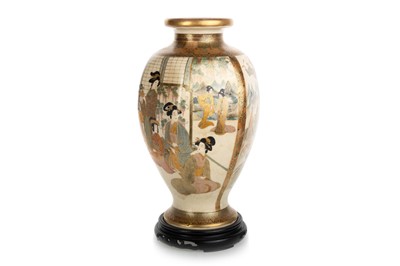 Lot 1245 - 19TH CENTURY JAPANESE SATSUMA BALUSTER VASE