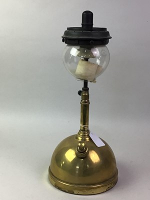 Lot 110 - BRASS AND GLASS TILLEY LAMP