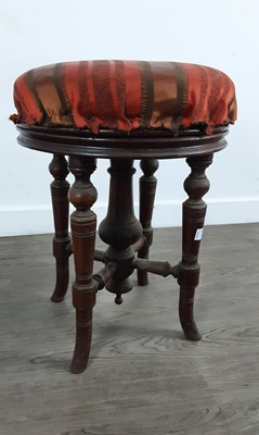 Lot 250 - VICTORIAN WALNUT PIANO STOOL