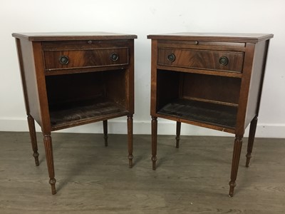 Lot 251 - PAIR OF MAHOGANY BEDSIDE TABLES