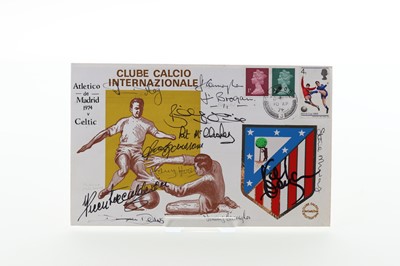 Lot 1879 - CELTIC F.C. VS. ATLETICO MADRID, TWO SIGNED COVERS