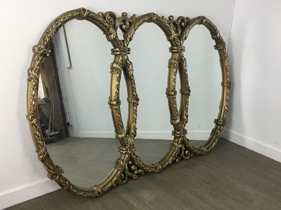 Lot 166 - LARGE REPRODUCTION TRI-PLATE WALL MIRROR