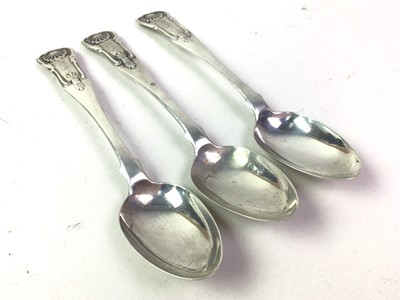 Lot 184 - GROUP OF FIVE SCOTTISH PROVINCIAL SILVER TEA SPOONS