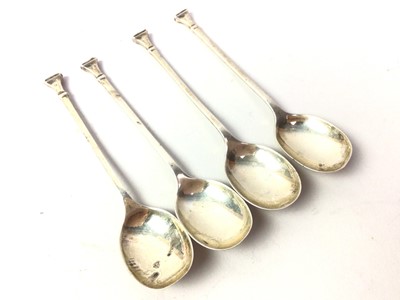 Lot 257 - FOUR SILVER COFFEE SPOONS