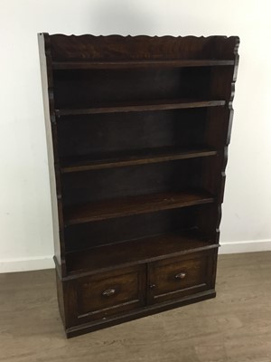 Lot 260 - STAINED OAK OPEN BOOKCASE