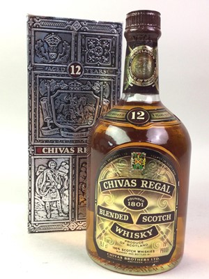 Lot 281 - THREE BOTTLES OF CHIVAS REGAL 12 YEAR OLD 26 2/3 FL OZ