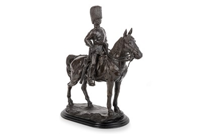 Lot 1606 - BRONZED MODEL OF A MOUNTED OFFICER