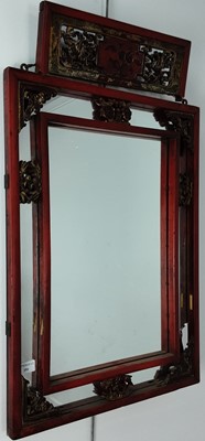 Lot 191 - CHINESE WALL MIRROR