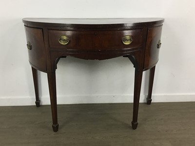 Lot 1609 - MAHOGANY DEMI LUNE SIDEBOARD