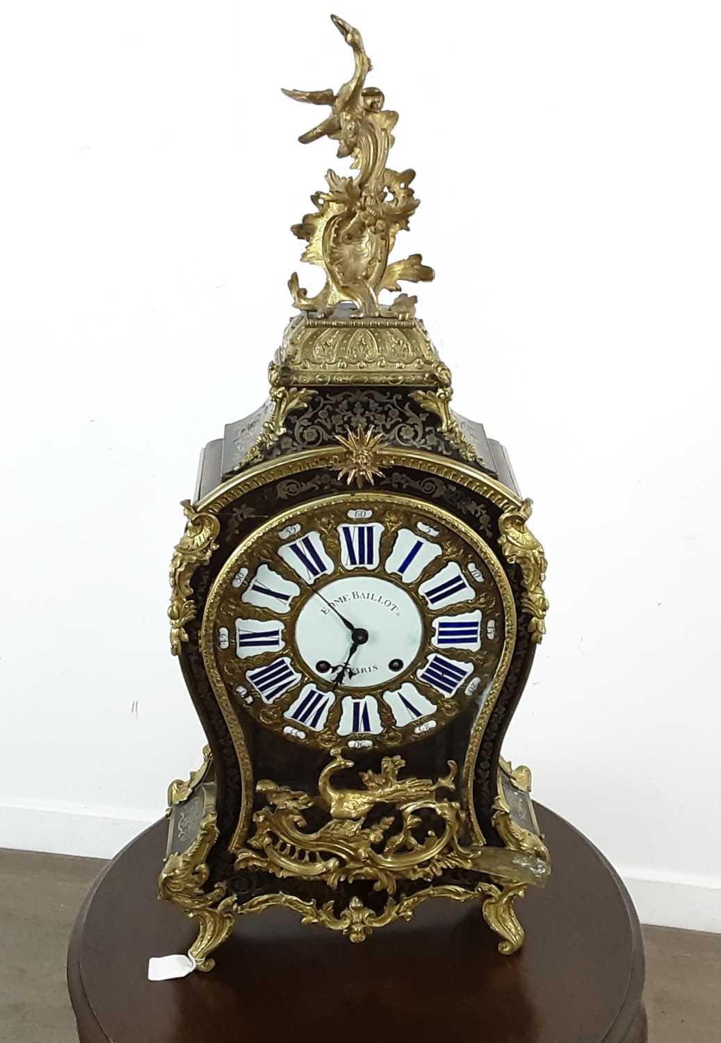 Lot 1054 - FRENCH BOULLE BRACKET CLOCK AND BRACKET