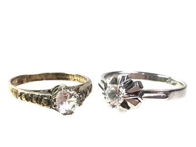 Lot 350 - TWO SOLITAIRE RINGS