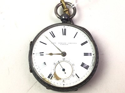 Lot 313 - SILVER OPEN FACED POCKET WATCH