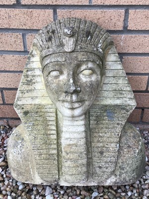 Lot 337 - RECONSTITUTED TUTANKHAMUN STONE GARDEN ORNAMENT