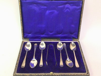 Lot 384 - SET OF SIX SILVER COFFEE SPOONS