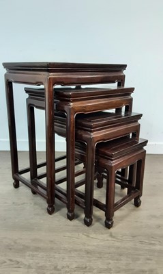 Lot 1272 - CHINESE NEST OF FOUR HARDWOOD TABLES