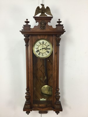 Lot 346 - VIENNA WALNUT REGULATOR WALL CLOCK