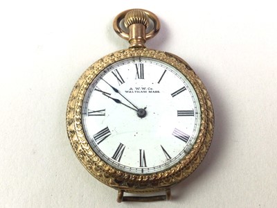 Lot 419 - WALTHAM GOLD PLATED CONVERTED POCKET WATCH