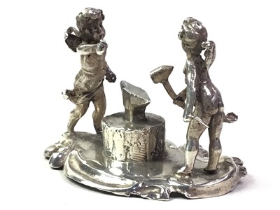 Lot 465 - SILVER CHERUB ORNAMENT