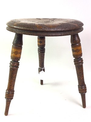 Lot 428 - POKERWORK MILKING STOOL