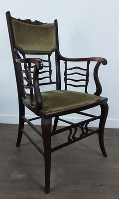 Lot 474 - EDWARDIAN MAHOGANY PARLOUR CHAIR