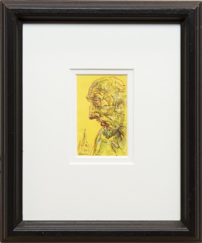Lot 54 - * PETER HOWSON OBE, DON QUIXOTE mixed media on...