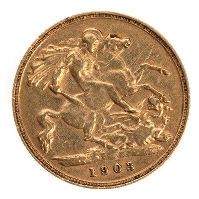 Lot 103 - EDWARD VII GOLD HALF SOVEREIGN