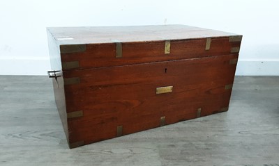 Lot 604 - BRASS BOUND OAK CAMPAIGN CHEST